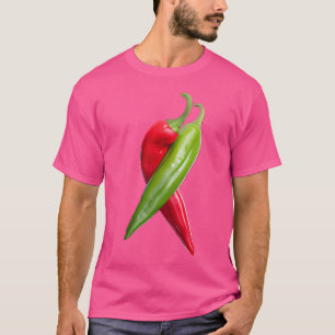 Camiseta Pimientos De Chile Rojos Y Verdes.