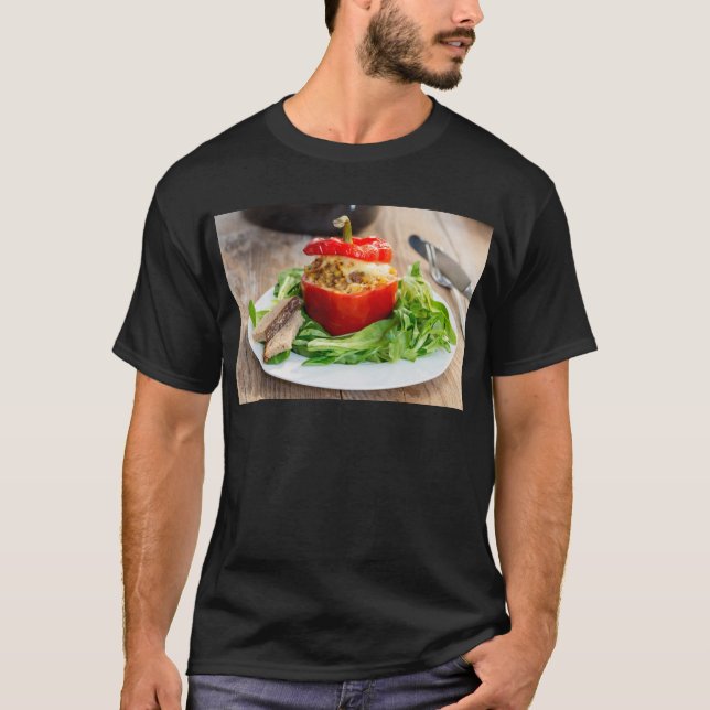 Camiseta Pimientos rellenos al horno con salsa de carne y q (Anverso)