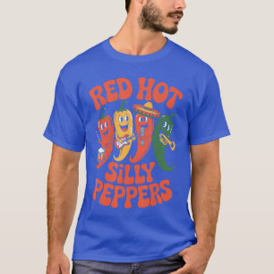 Camiseta Pimientos Tontos Calientes Banda de Chili de Dibuj