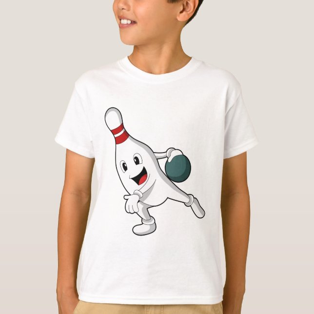 Camiseta Pin de bolas en el Bowling con bolas (Anverso)