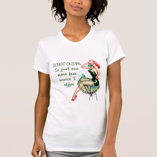 Camiseta Pin del sarcasmo encima del chica (Anverso)