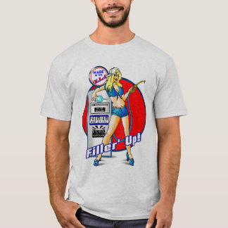 Camiseta Pin encima del asistente de la bomba de gas