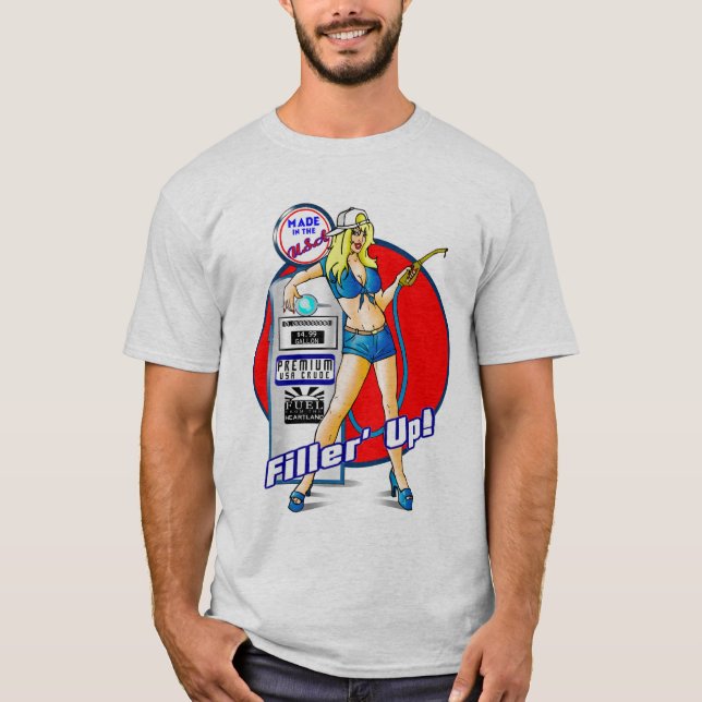 Camiseta Pin encima del asistente de la bomba de gas (Anverso)