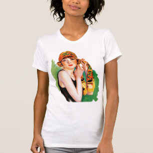 Camiseta Pin retro del chica de la aleta de las mujeres 20s