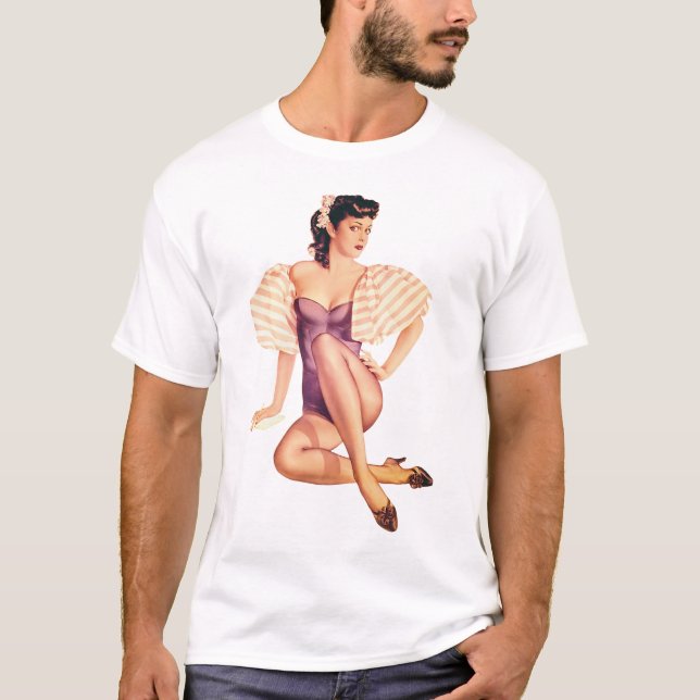 Camiseta Pin Up Chica #11 @ GarysRetroGarage (Anverso)