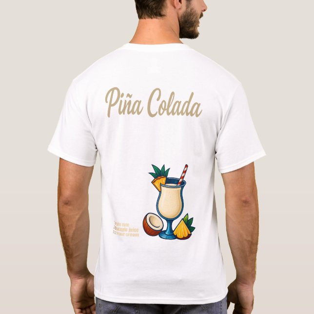 Camiseta Piña Colada T-Shirt – Tropical Rum Cocktail (Reverso)