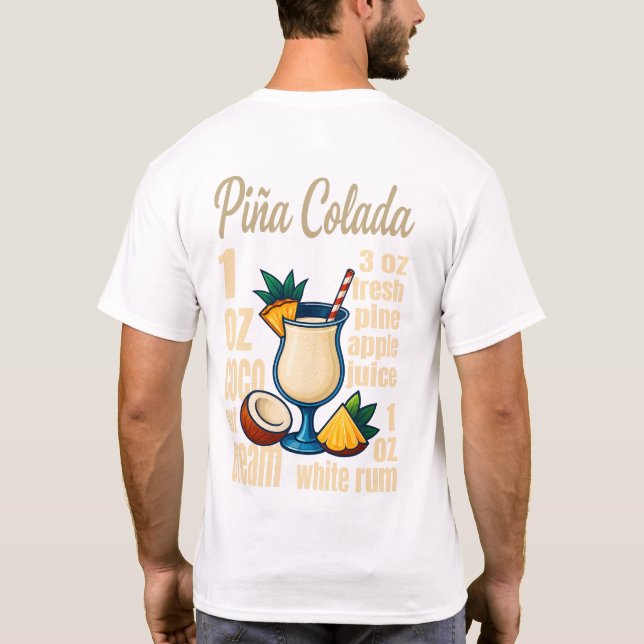Camiseta Piña Colada T-Shirt – Tropical Rum Cocktail (Reverso)