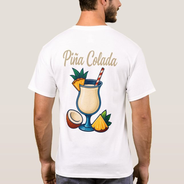Camiseta Piña Colada T-Shirt – Tropical Rum Cocktail (Reverso)