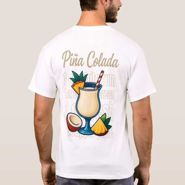 Camiseta Piña Colada T-Shirt – Tropical Rum Cocktail (Reverso)