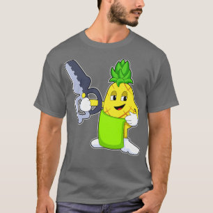 Camiseta Piña como peluquero con tijera Razor