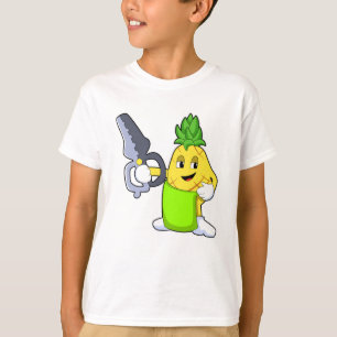 Camiseta Piña como peluquero con tijeras y Razor