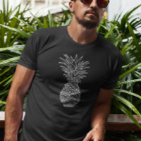 Piña Contorno Blanco Negro Tropical