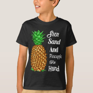 Camiseta Piña De Arena Solar A Mano Pineapp Tropical De Ver
