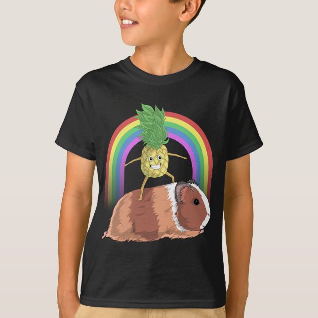 Camiseta Piña de fruta montada en Guinea Cerdo Arcoiris Cut (Anverso)