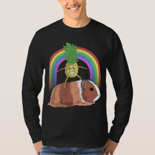 Camiseta Piña de fruta montada en Guinea Cerdo Arcoiris Cut