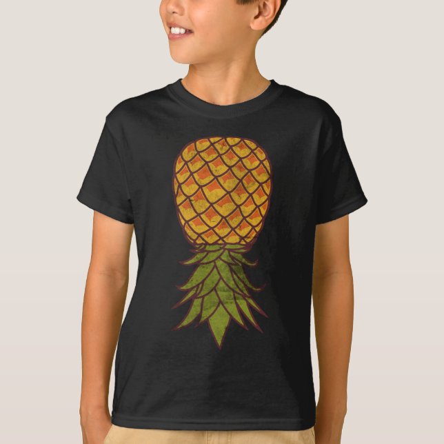 Camiseta Piña de frutas tropicales al revés de la playa de  (Anverso)