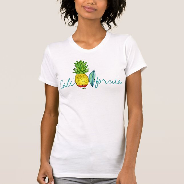 Camiseta Piña de la persona que practica surf de California (Anverso)