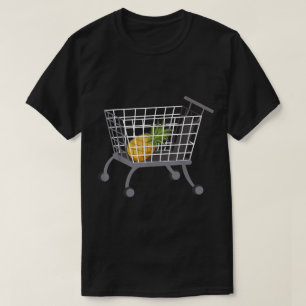 Camiseta Piña Divertida en Diseño de Carrito de Compras