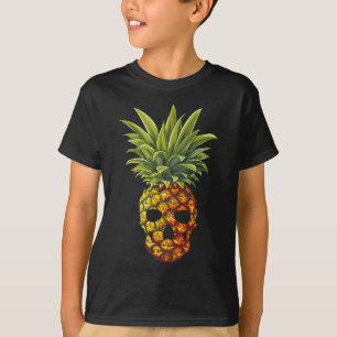 Camiseta Piña Divertida Fruta Cráneo