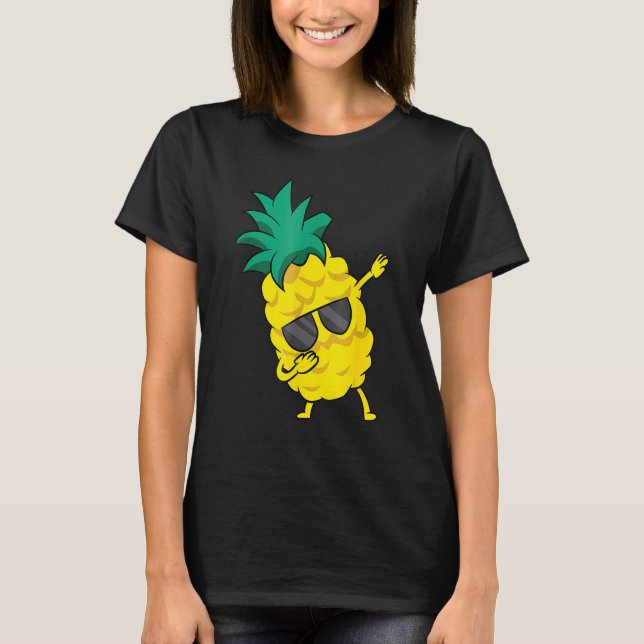 Camiseta Piña En El Mar Con Gafas De Sol Dabbing De Fruta (Anverso)