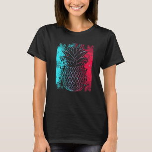 Camiseta Piña En Festival De Color Techno Sintetizador Blan