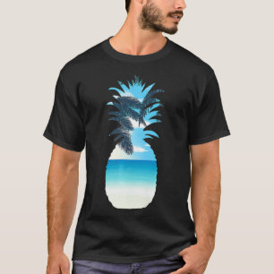 Camiseta Piña En Una Playa Guay Fruto Tropical Tee Chick