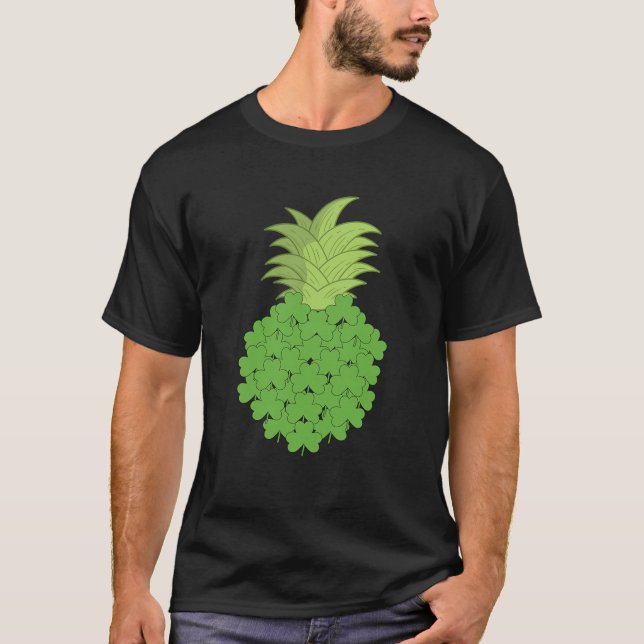 Camiseta Piña hawaiana Shamrock aplicación del Día de San P (Anverso)