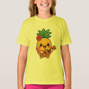 Camiseta Piña Kawaii sonriente - Tropical