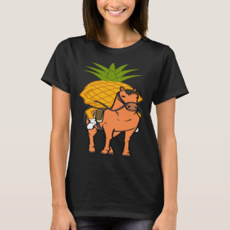Camiseta Piña montada a caballo irónico jinete de caballo F