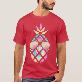 Camiseta Piña Pastel Tropical en verano con vidrio solar