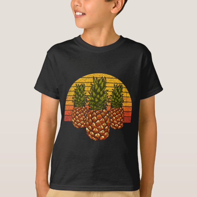 Camiseta Piña Retro Sunset (Anverso)