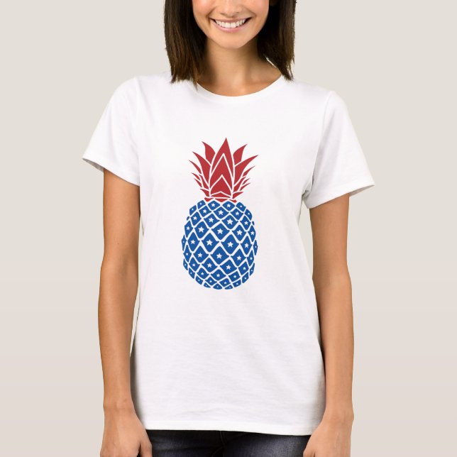 Camiseta Piña roja blanca y azul (Anverso)