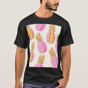 Camiseta Piña rosa: Vintage detallado alto
