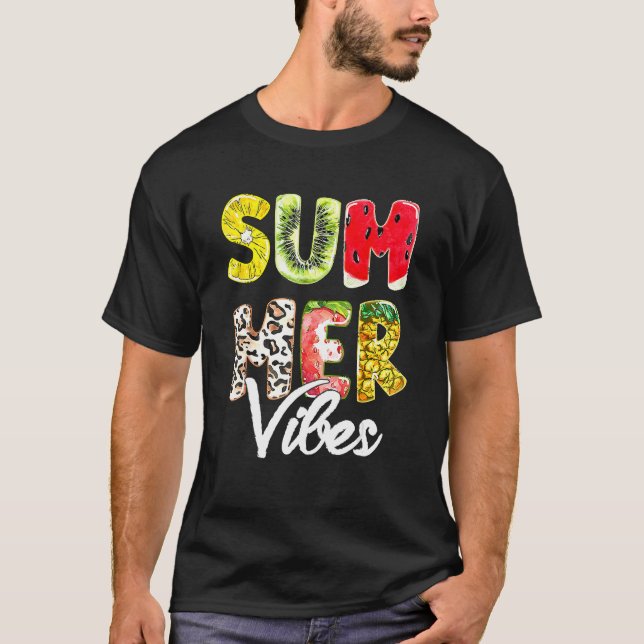 Camiseta Piña sandía de verano Vibes de viaje familiar Matc (Anverso)