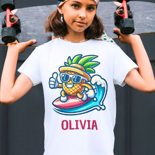 Camiseta Piña Surfista Golpea las Olas Personalizado