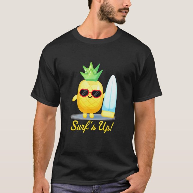 Camiseta Piña - Surfs Up - Playa de Verano (Anverso)