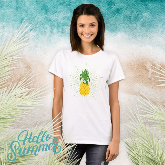 Camiseta Piña tropical amarilla (Yellow Tropical Pineapple T-Shirt)