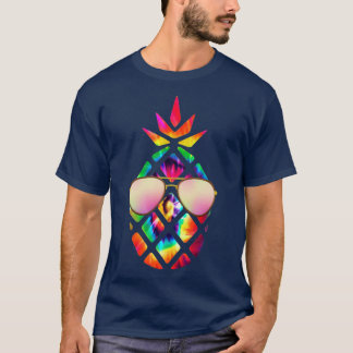 Camiseta Piña tropical de verano con tinte de gafas de sol
