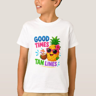 Camiseta 🍍 Piña Tropical de Verano para Niños de Playa 😎