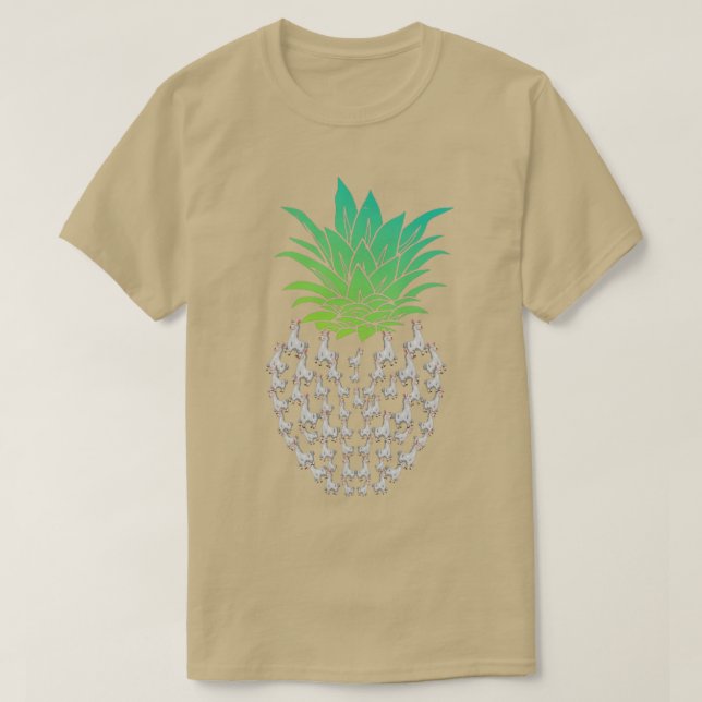 Camiseta Piña Tropical Fruto Alpaca Llama (Diseño del anverso)