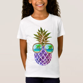 Camiseta Piña tropical rosa púrpura
