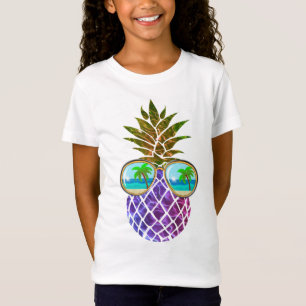 Camiseta Piña tropical rosa purpura