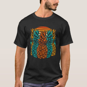 Camiseta Piña tropical tropical retro de frutas de verano e