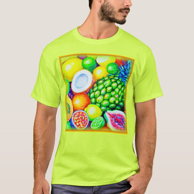 Camiseta Piña y fruta tropical. ¡Hazte con una en Zazzle (Anverso)