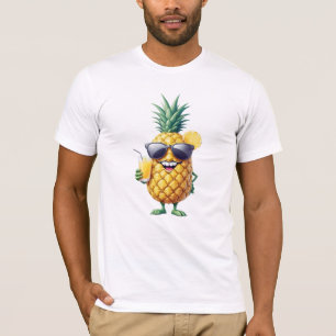 Camiseta Pinapple Divertido Vacaciones Alegres Bebidas Trop