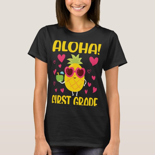 Camiseta Pinapple Student Happy Back To School Day Aloha Fi (Anverso)