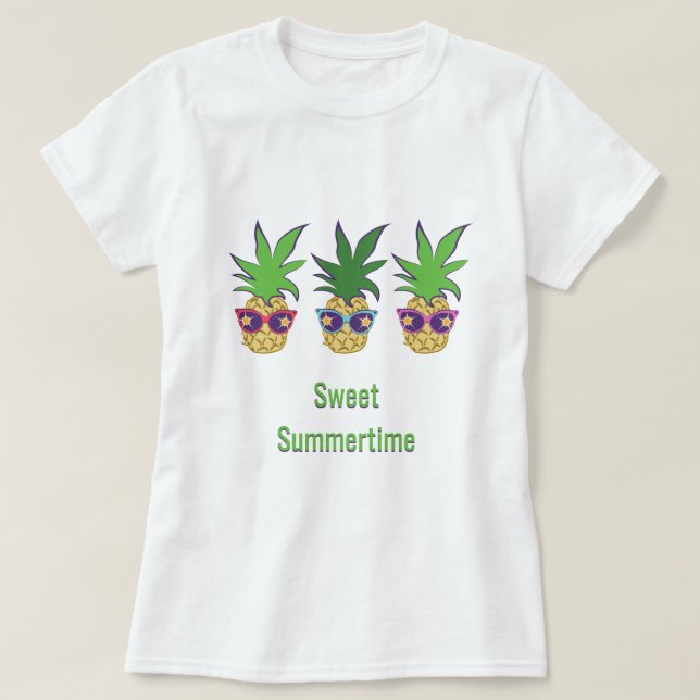 Camiseta Piñas con gafas de sol dulce verano (Diseño del anverso)