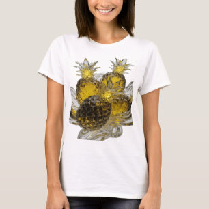 Camiseta Piñas de vidrio de plata modernas diseño de cita