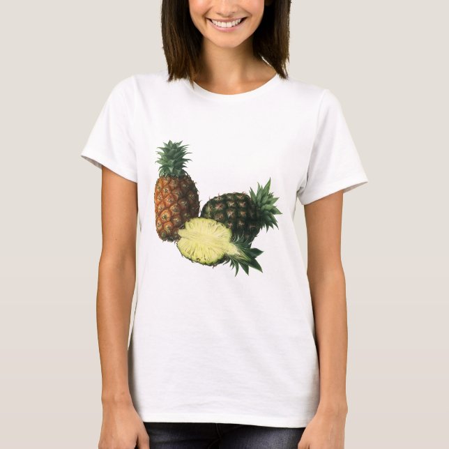 Camiseta Piñas hawaianas de época, fruta orgánica (Anverso)