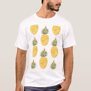 Camiseta Piñas Pintadas A Mano: Acuarela Seamless.